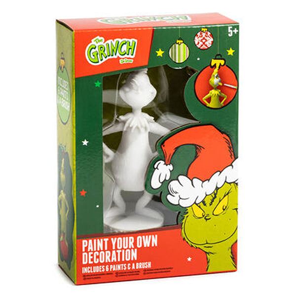 Christmas The Grinch Paint Your Own Decoration Kit | 6 Paints and Brush, Ages 5+