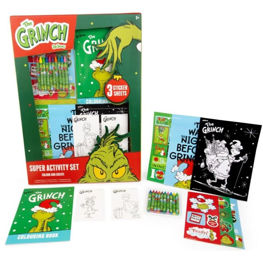 Christmas The Grinch Activity Set | Colouring Book, Stickers, Pencils, Ages 3+