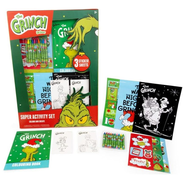 Christmas The Grinch Activity Set | Colouring Book, Stickers, Pencils, Ages 3+