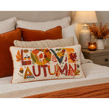 Love Autumn Rectangular Lumbar Cushion - Cream, Orange Piping, 30 x 50cm