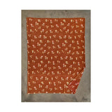 Rust Orange Toadstool Print Plush Scatter Throw - 140 x 180cm