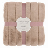 Hockley Soft Ribbed Faux Fur Throw - Fawn Beige, 150 x 200cm