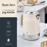 Swan Retro Revive Cream Jug Kettle | 1.7L, Illuminated Power Switch