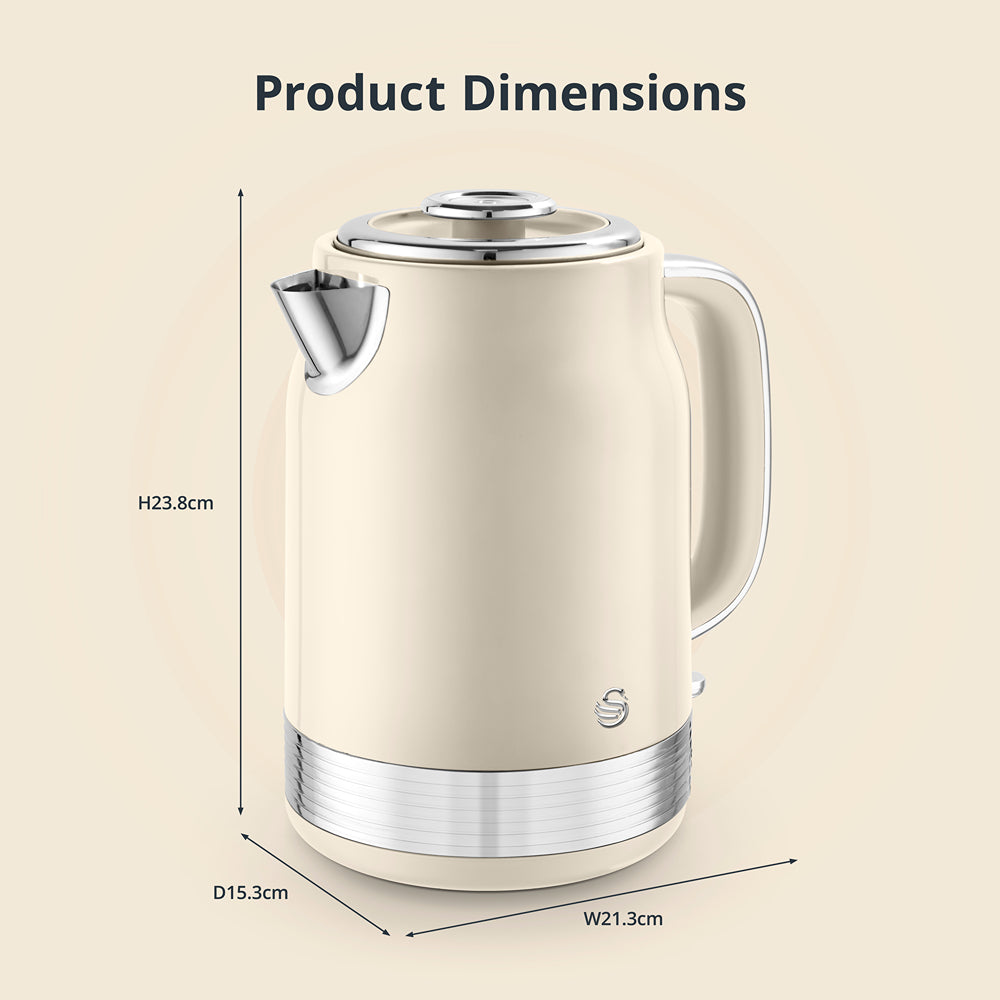 Swan Retro Revive Cream Jug Kettle | 1.7L, Illuminated Power Switch