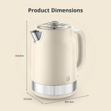 Swan Retro Revive Cream Jug Kettle | 1.7L, Illuminated Power Switch