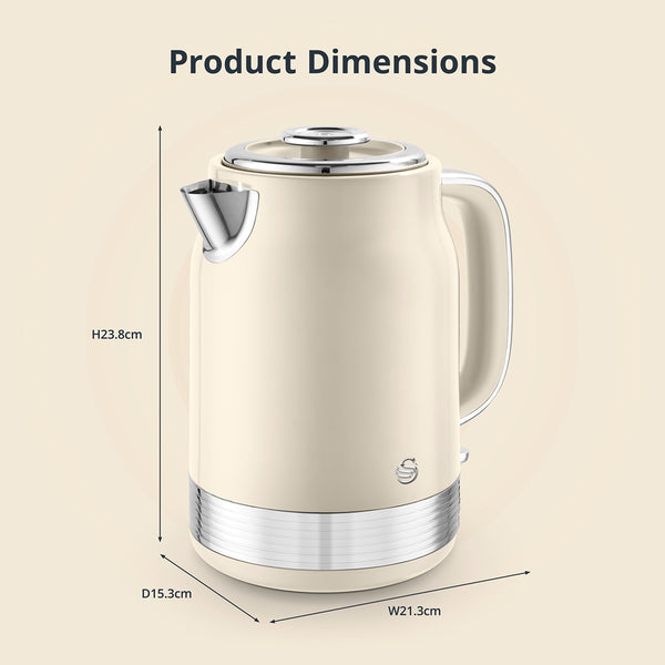 Swan Retro Revive Cream Jug Kettle | 1.7L, Illuminated Power Switch
