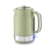 Swan Retro Revive 1.7L Green Jug Kettle | Pastel Finish, Water Window