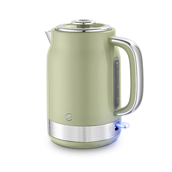 Swan Retro Revive 1.7L Green Jug Kettle | Pastel Finish, Water Window