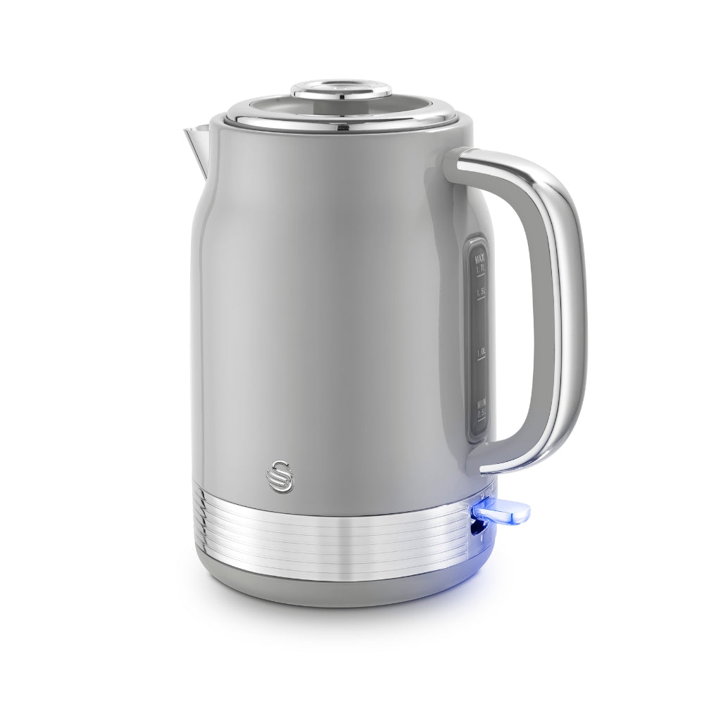 Swan Retro Revive Grey Jug Kettle | 1.7L, Illuminated Switch