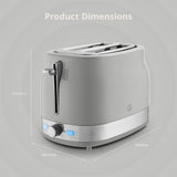 Swan RetroRevive 2 Slice Toaster | Grey, Extra-Wide Slots, Adjustable Browning