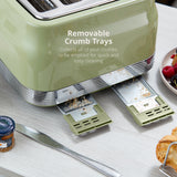 Swan RetroRevive 4 Slice Toaster | Soft Green, Dual Controls
