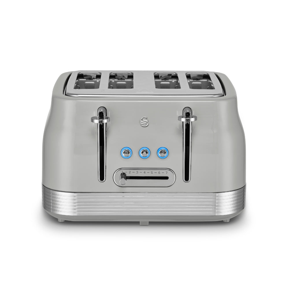 Swan RetroRevive 4 Slice Toaster Grey | Dual Controls, Variable Browning 1–7