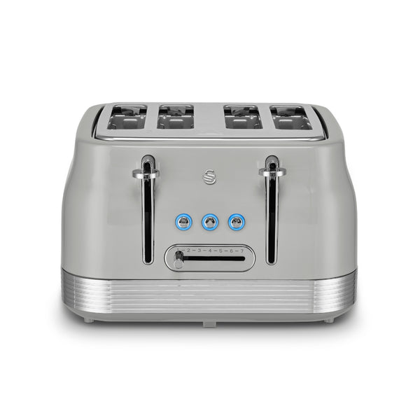 Swan RetroRevive 4 Slice Toaster Grey | Dual Controls, Variable Browning 1–7