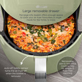Swan Retro Touch Control Pull-Out Drawer Air Fryer | 4.5L, Sage Green