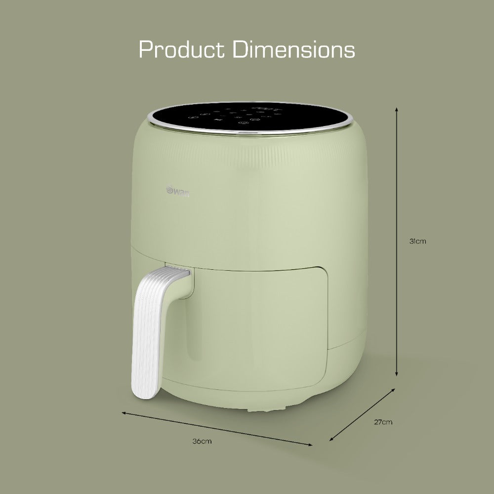 Swan Retro Touch Control Pull-Out Drawer Air Fryer | 4.5L, Sage Green