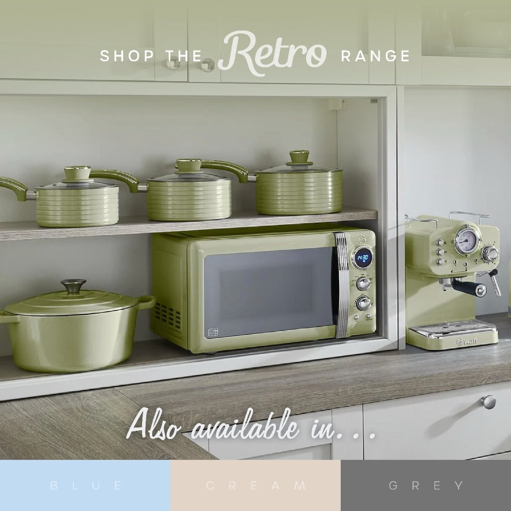 Swan Retro Touch Control Pull-Out Drawer Air Fryer | 4.5L, Sage Green