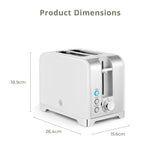 Swan Solace 2 Slice Stainless Steel Toaster | White, Defrost, Reheat