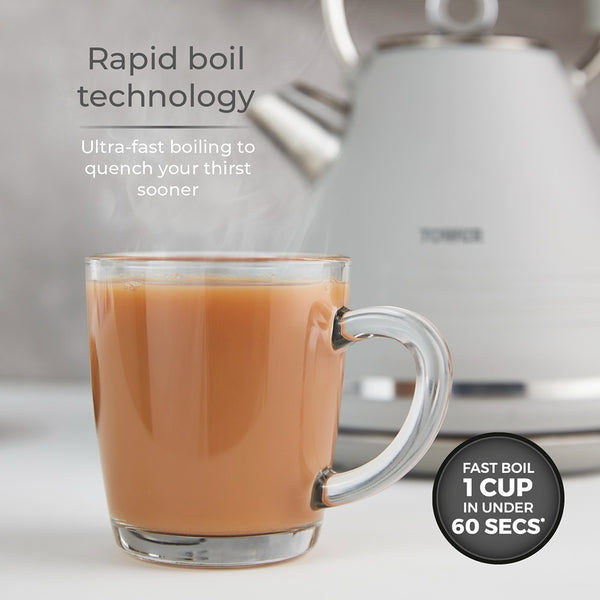 Tower Ash Grey Cone Kettle | Ergonomic Handle, Precision Spout