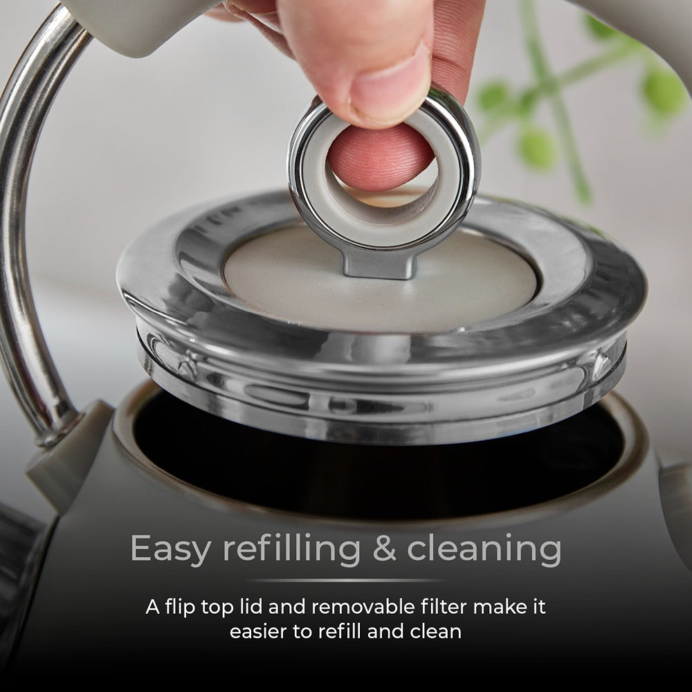 Tower Ash Grey Cone Kettle | Ergonomic Handle, Precision Spout