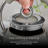 Tower Ash Grey Cone Kettle | Ergonomic Handle, Precision Spout