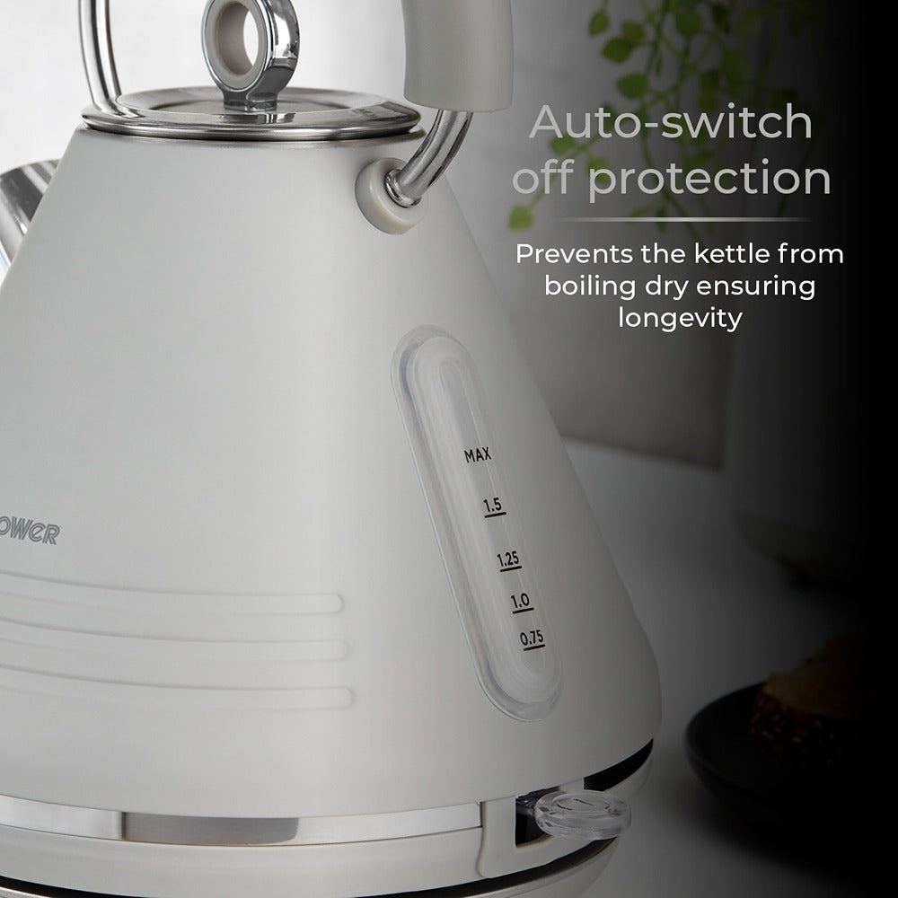 Tower Ash Grey Cone Kettle | Ergonomic Handle, Precision Spout