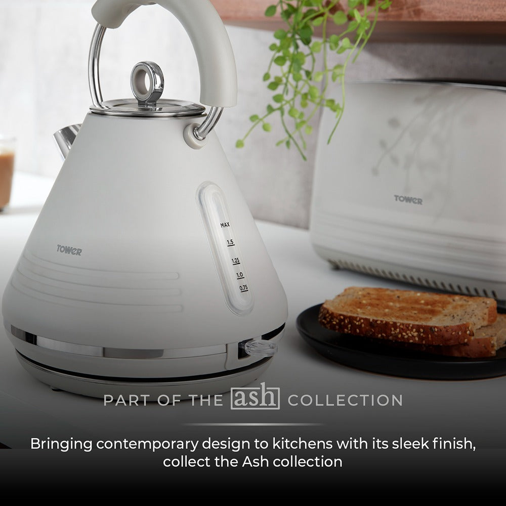 Tower Ash Grey Cone Kettle | Ergonomic Handle, Precision Spout