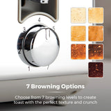 Tower Ash Grey 2-Slice Toaster | 7-Level Browning, Wide Slots