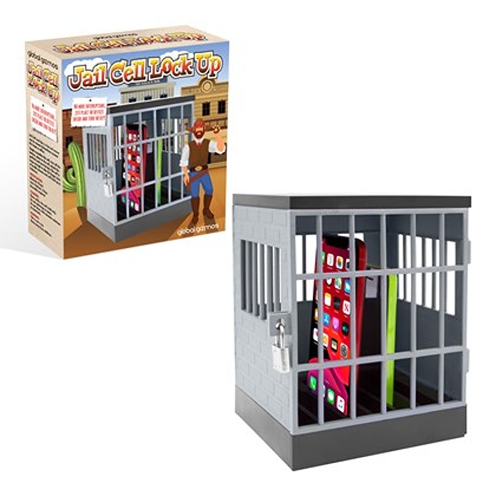 Global Gizmos Phone Jail Cell Lock Box | Padlock and Keys, Freestanding