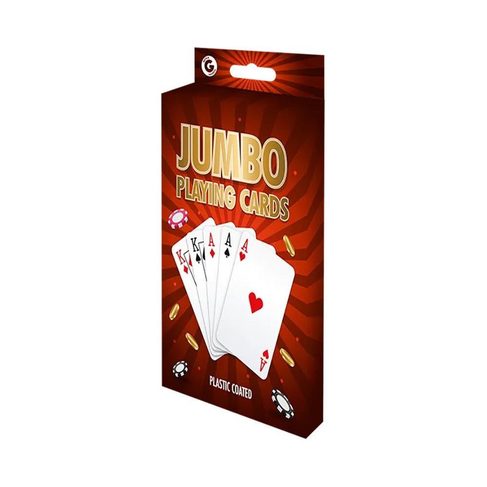 Jumbo Playing Cards | 14cm, Plastic-Coated, High-Contrast Indices
