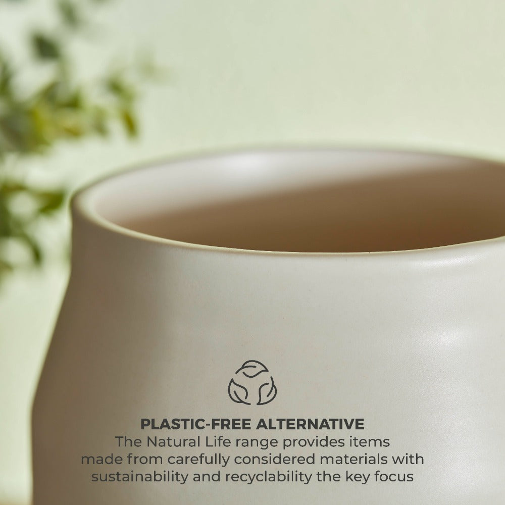 Tower Natural Life Ceramic Storage Jar | Matte White, H12.5cm