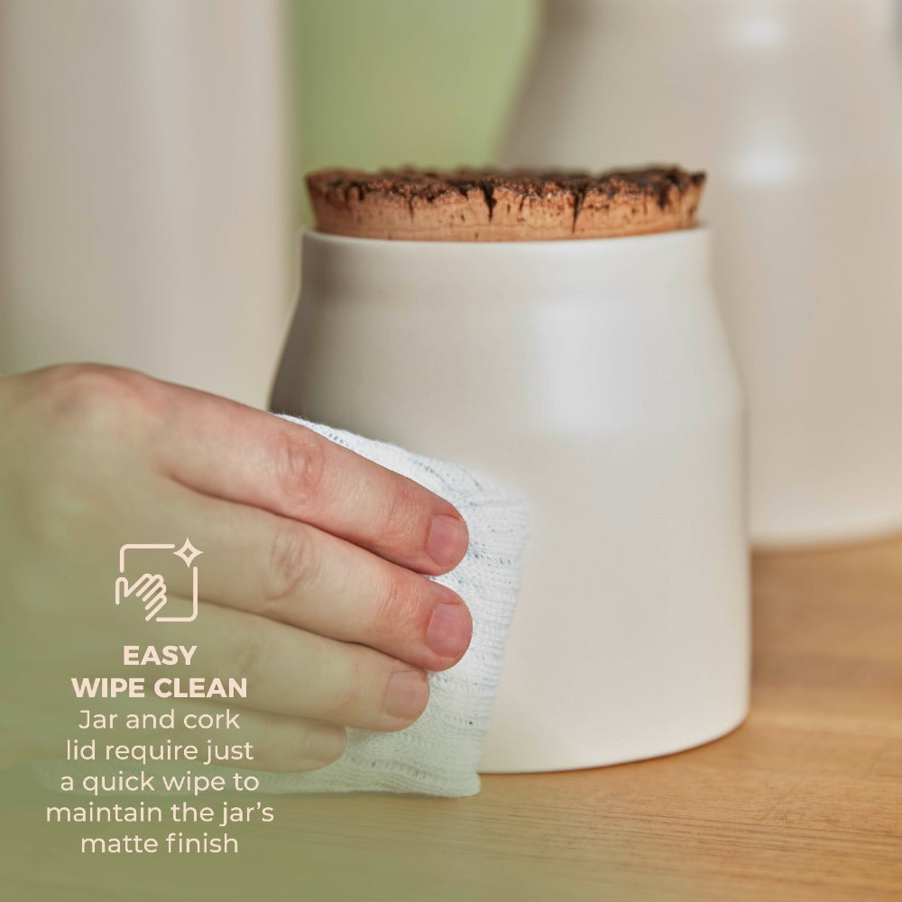 Tower Natural Life Ceramic Storage Jar | Matte White, H12.5cm