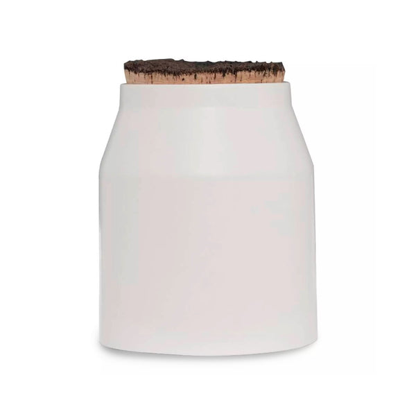 Tower Natural Life Matte White Ceramic Storage Jar | 18.5cm, Stopper Lid