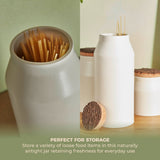 Tower Minimalist Ceramic Storage Jar | Matte White, Cork Lid, 27cm