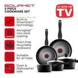 Tower Smart Start Gourmet 5 Piece Cookware Set | Matte Black Finish