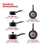 Tower Smart Start Gourmet 5 Piece Cookware Set | Matte Black Finish