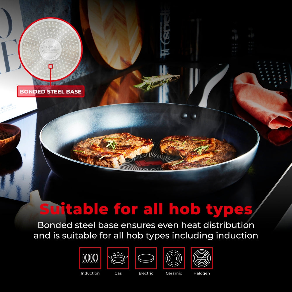 Tower Smart Start Gourmet 5 Piece Cookware Set | Matte Black Finish