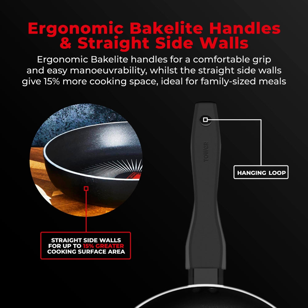 Tower Smart Start Gourmet 5 Piece Cookware Set | Matte Black Finish