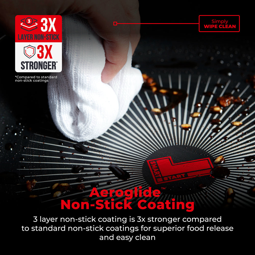 Tower Smart Start Nonstick 28cm Wok | Colour-Changing Heat Indicator