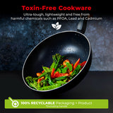 Tower Smart Start Nonstick 28cm Wok | Colour-Changing Heat Indicator