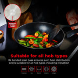 Tower Smart Start Nonstick 28cm Wok | Colour-Changing Heat Indicator
