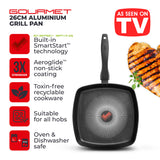 Tower Smart Start 26cm Square Grill Pan | Deep Sides, Heat Indicator