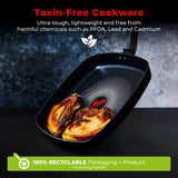 Tower Smart Start 26cm Square Grill Pan | Deep Sides, Heat Indicator