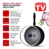 Tower Smart Start 28cm Multi-Pan Frying Pan | Heat Indicator, Glass Lid