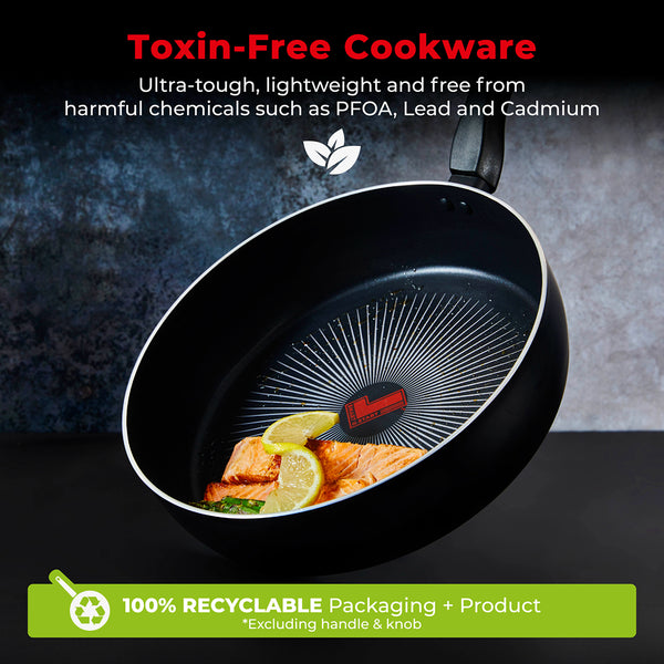Tower Smart Start 28cm Multi-Pan Frying Pan | Heat Indicator, Glass Lid