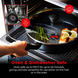 Tower Smart Start 28cm Multi-Pan Frying Pan | Heat Indicator, Glass Lid