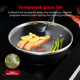 Tower Smart Start 28cm Multi-Pan Frying Pan | Heat Indicator, Glass Lid