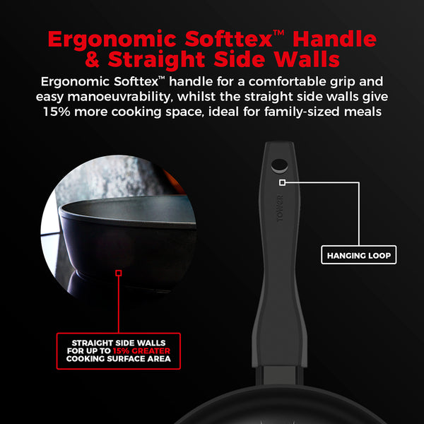Tower Smart Start 28cm Nonstick Frying Pan | Heat Indicator, Riveted Handle