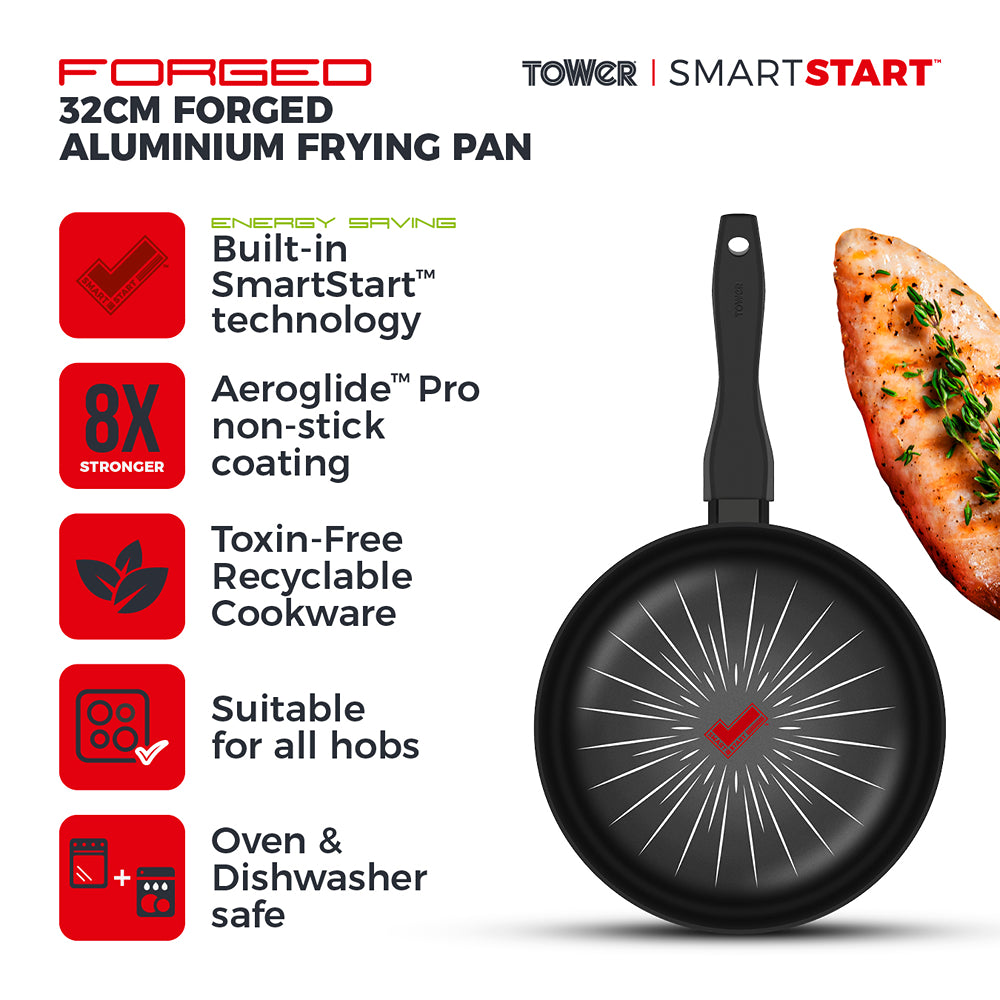Tower Smart Start 32cm Frying Pan | Non-Stick, Induction Compatible