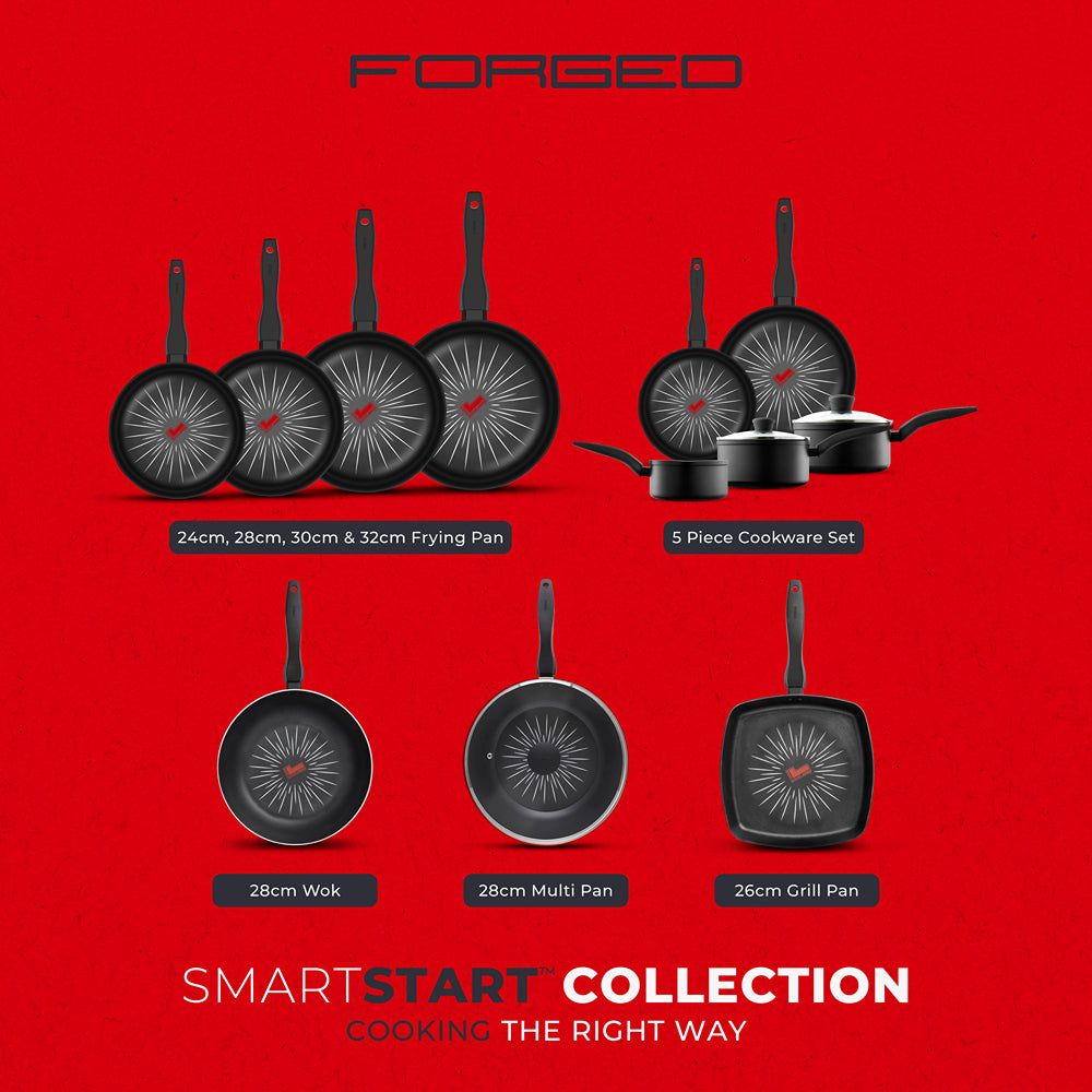 Tower Smart Start Forged Easy-Release Cookware Set | 5 Piece, Glass Lids