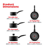 Tower Smart Start Forged Easy-Release Cookware Set | 5 Piece, Glass Lids